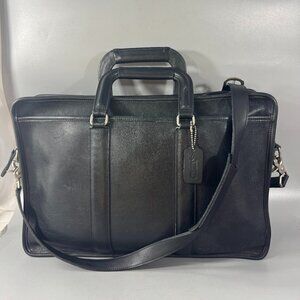 Vintage Coach # 5296 Black Leather Briefcase/Laptop Bag
